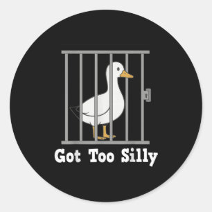 Sticker Rond Drôle Mème De Canard A Obtenu Un Humour Trop Silen