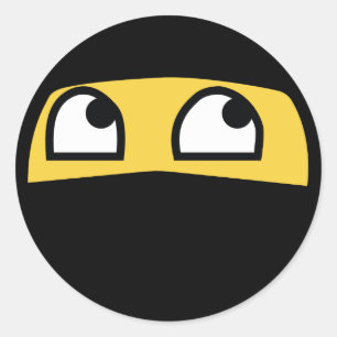 Sticker Rond drôle ninja emoji
