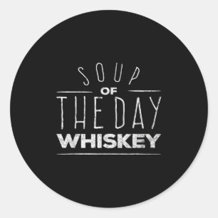 Sticker Rond Drôle Noël Boire Soupe Cadeau Du Jour Whis
