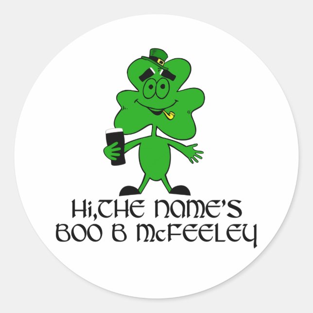 Sticker Rond Drôle nom irlandais grossier (Devant)