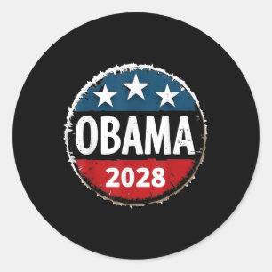 Sticker Rond Drôle Obama pour le président 2028 Obama 2028