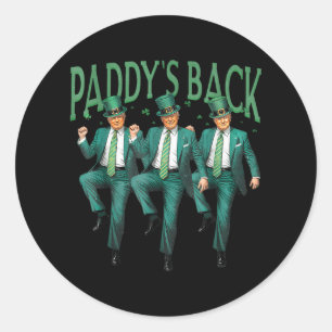 Sticker Rond Drôle Paddy Retour Trump Jour de la Saint Patrick