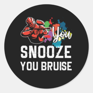 Sticker Rond Drôle Paintball Vous Snooze Vous Bruise