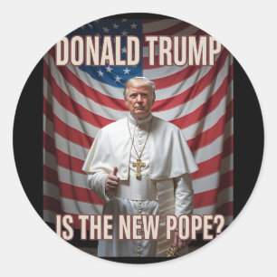 Sticker Rond Drôle Pape Et Président Donald Trump9