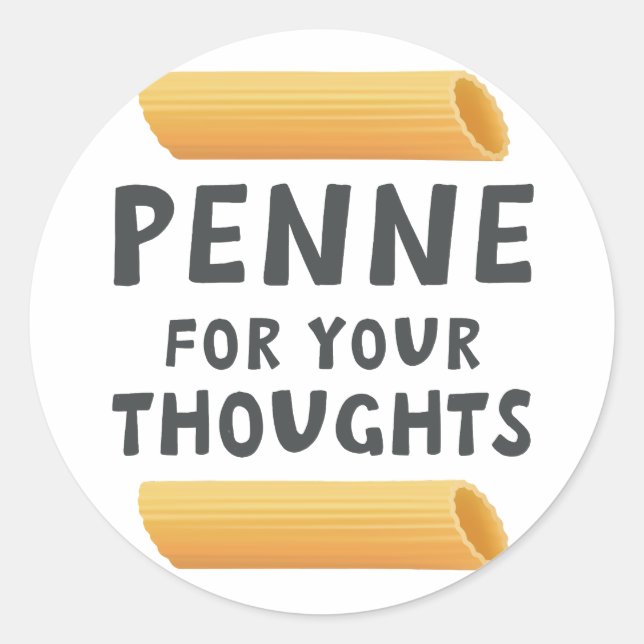 Sticker Rond Drôle Pasta Pun (Devant)