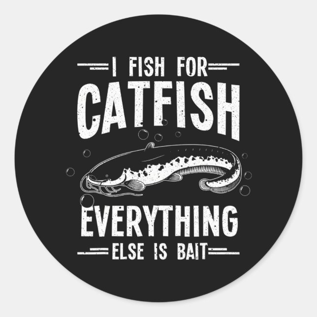 Sticker Rond Drôle pêche Catfish Pêche Hunter (Devant)