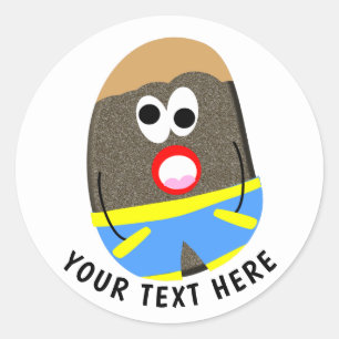 Sticker Rond Drôle Peint Rock Guys mignon