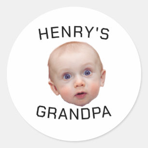 Sticker Rond Drôle personnalisé visage bébé