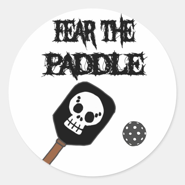 Sticker Rond Drôle peur Paddle Pickleball Paddle (Devant)