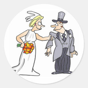 Sticker Rond Drôle photo Mariage