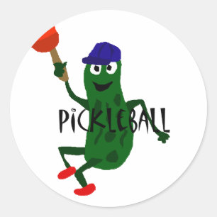 Sticker Rond Drôle Pickleball