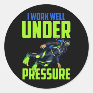 Sticker Rond Drôle Plaisanterie Plongeur Scuba