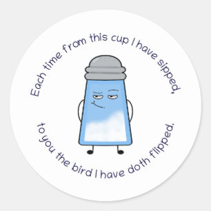 Sticker Rond Drôle Poème Salé Couplet Mug "Oiseau Flip"