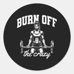 Sticker Rond Drôle Poids Bodybuilding Power Lifting Say
