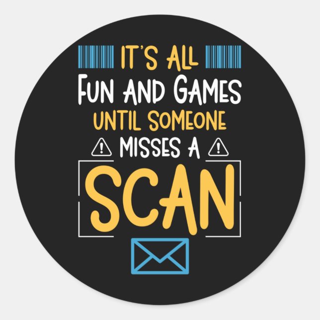 Sticker Rond Drôle Postal Worker (Devant)