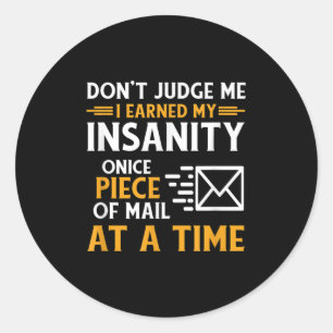 Sticker Rond Drôle Postal Worker Mail Carrier Courrier Devis