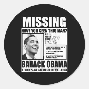 Sticker Rond Drôle Poster libéral de Barack Obama