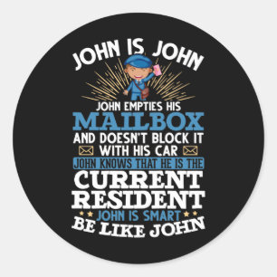 Sticker Rond Drôle Postman Mailman Postal Worker