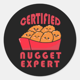 Sticker Rond Drôle Poulet Nugget Expert Nug Life