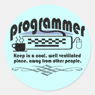 Sticker Rond Drôle Programmeur