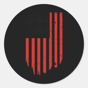 Sticker Rond Drôle Qr Trump Danser Code Danse Rouge Et Blanc