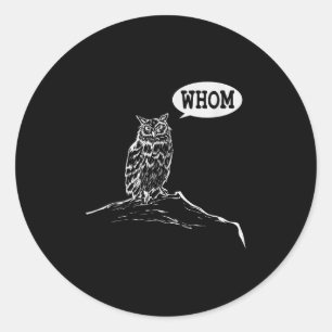 Sticker Rond Drôle Qui Hibou Grammar Englieacher