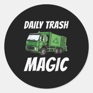 Sticker Rond Drôle Quotidien Trash Magique Citation Costume pou