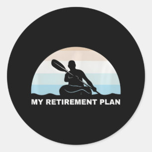 Sticker Rond Drôle Retraite Kayaking Nature Lover Retraite