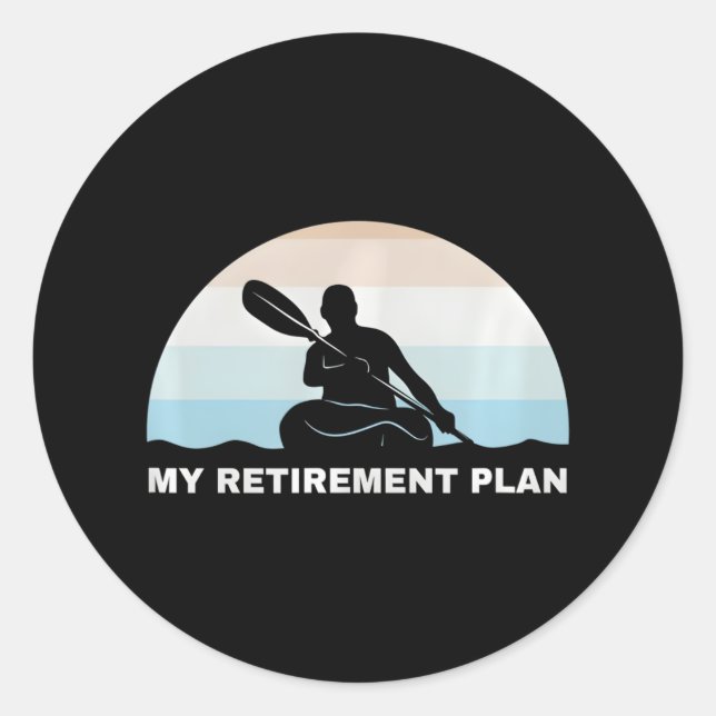 Sticker Rond Drôle Retraite Kayaking Nature Lover Retraite (Devant)