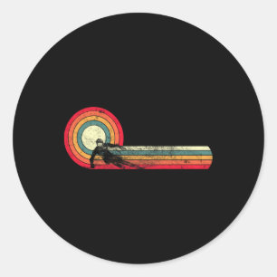 Sticker Rond Drôle Rétro Ski Vintage 80s 90s Ski Descente Fr