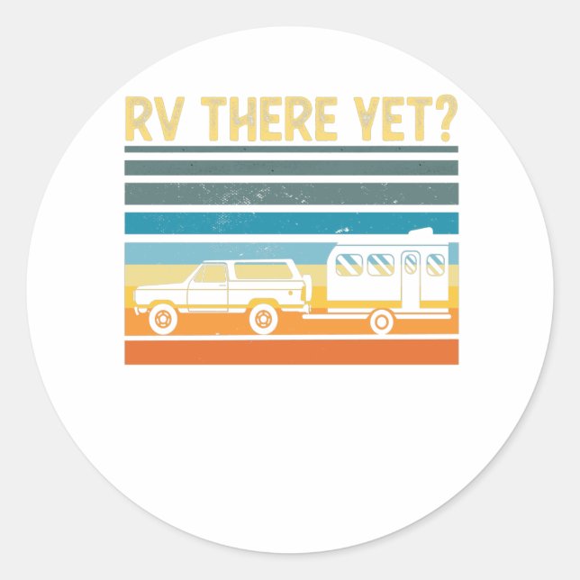 Sticker Rond Drôle RV Nature Lovers Camping Cadeau (Devant)