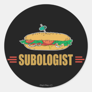 Sticker Rond Drôle Sandwich sous-marin