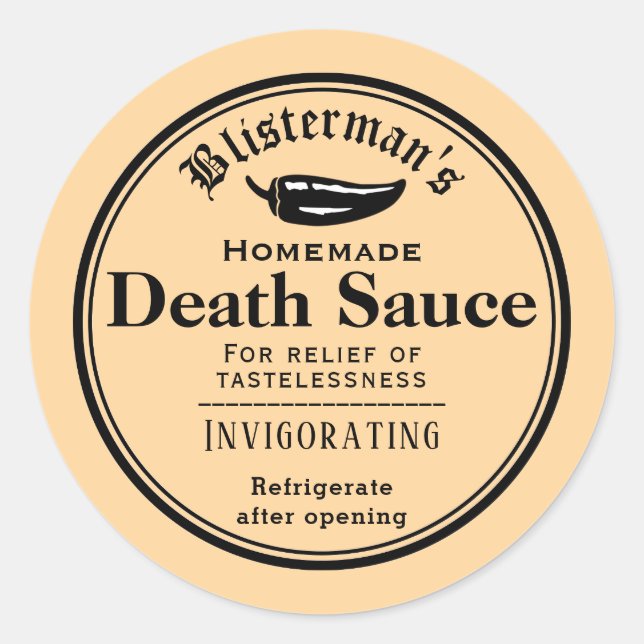 Sticker Rond Drôle Sauce chaude maison Vieux mode Canning (Devant)