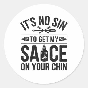 Sticker Rond Drôle Tee - shirts Barbecues Pour Hommes Femmes Gr