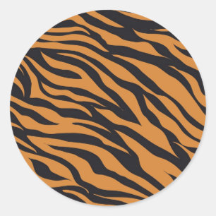 Sticker Rond Drôle Tigre Stripes Animaux Sauvages Cadeaux Moti