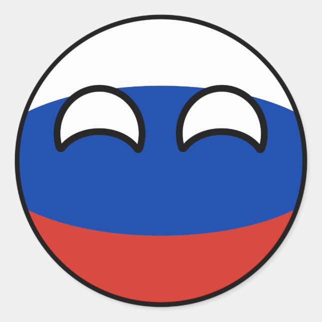 Sticker Rond Drôle Trending Geeky Russia Countryball (Devant)