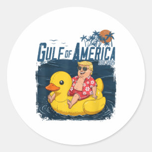 Sticker Rond Drôle Trump Chillin Golfe Des États-Unis Amérique