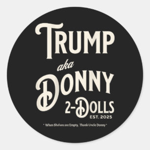 Sticker Rond Drôle Trump Donny Deux Poupées 2 Poupées À Noël T