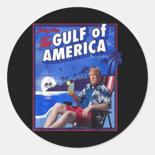 Sticker Rond Drôle Trump Golfe Des États-Unis