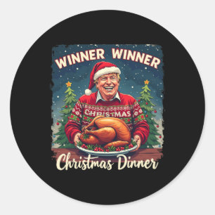 Sticker Rond Drôle Trump Humour Hommes Femme Lauréate Christma
