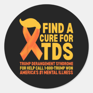 Sticker Rond Drôle Trump - Syndrome De Dérangation Tds - Sensib
