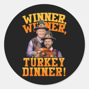 Sticker Rond Drôle Trump Vance Winner Dîner Turquie