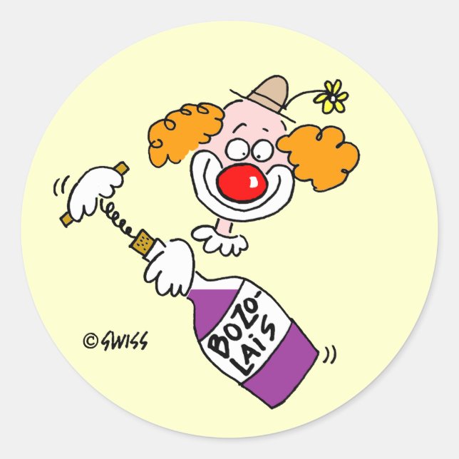 Sticker Rond Drôle Vin Dégustation Invitation Enveloppe Sceau (Devant)