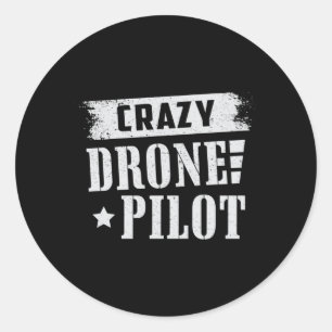 Sticker Rond Drones Pilotes Quadcopter Drones FPV Camera Cadeau