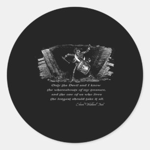 Sticker Rond Drumage Squelette Pirate Avec Citation Barbe Noire