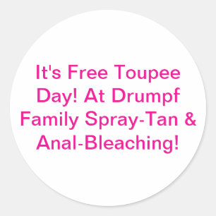 Sticker Rond Drumpf Family Spray-Tan Hankamer Artjunkhaus Comic