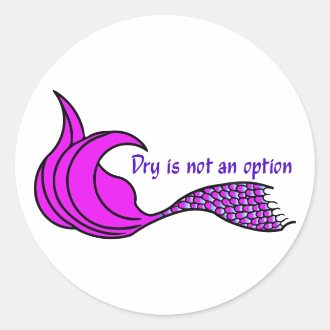 Sticker Rond Dry n'est pas une option Pink mermaid tail (Devant)