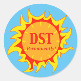 Sticker Rond DST en permanence - Heure d'été