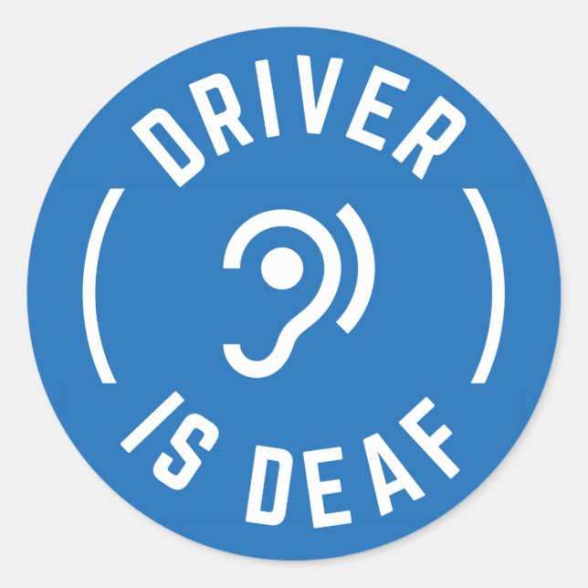 Sticker Rond Dtiver est sourd (Devant)