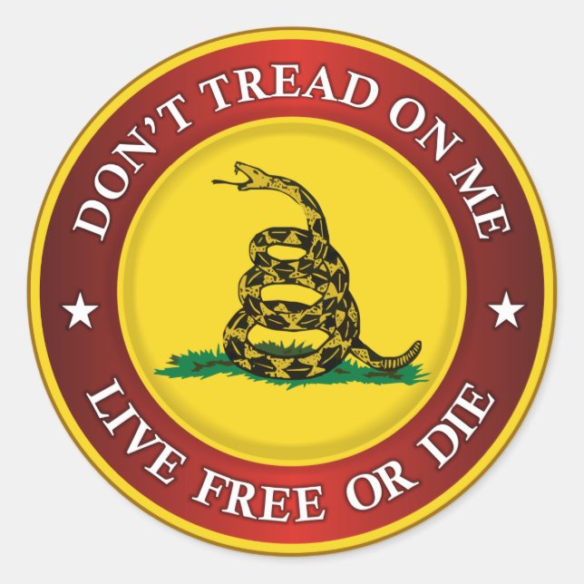 Sticker Rond DTOM -Live Free Ou Die (Devant)
